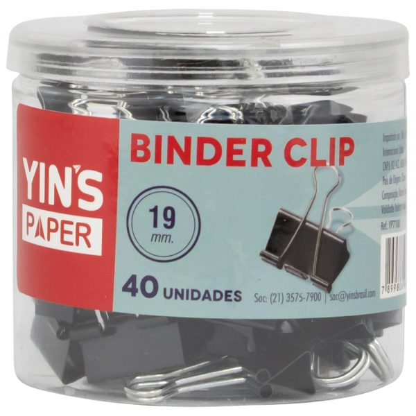 Jogo de Binder Clip 12 Peças 51mm em Aço Inox Yins
