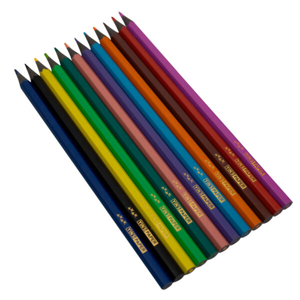 LÁPIS DE COR ECO RESINA SEXTAVADO 12 CORES YP7823 - Yin's Brasil