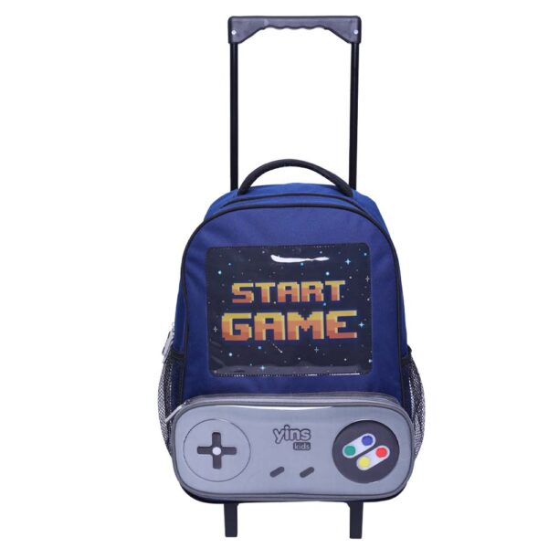 Mochila Carrinho Azul e Preto Kids Video Game