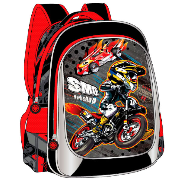 MOCHILA INFANTIL MOTOCROSS EM POLIESTER YS42283 Yin s Brasil